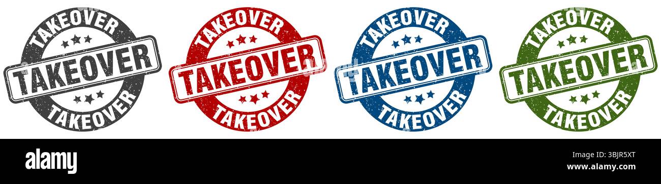 takeover stamp. takeover  stamp set on white background Stock Vector