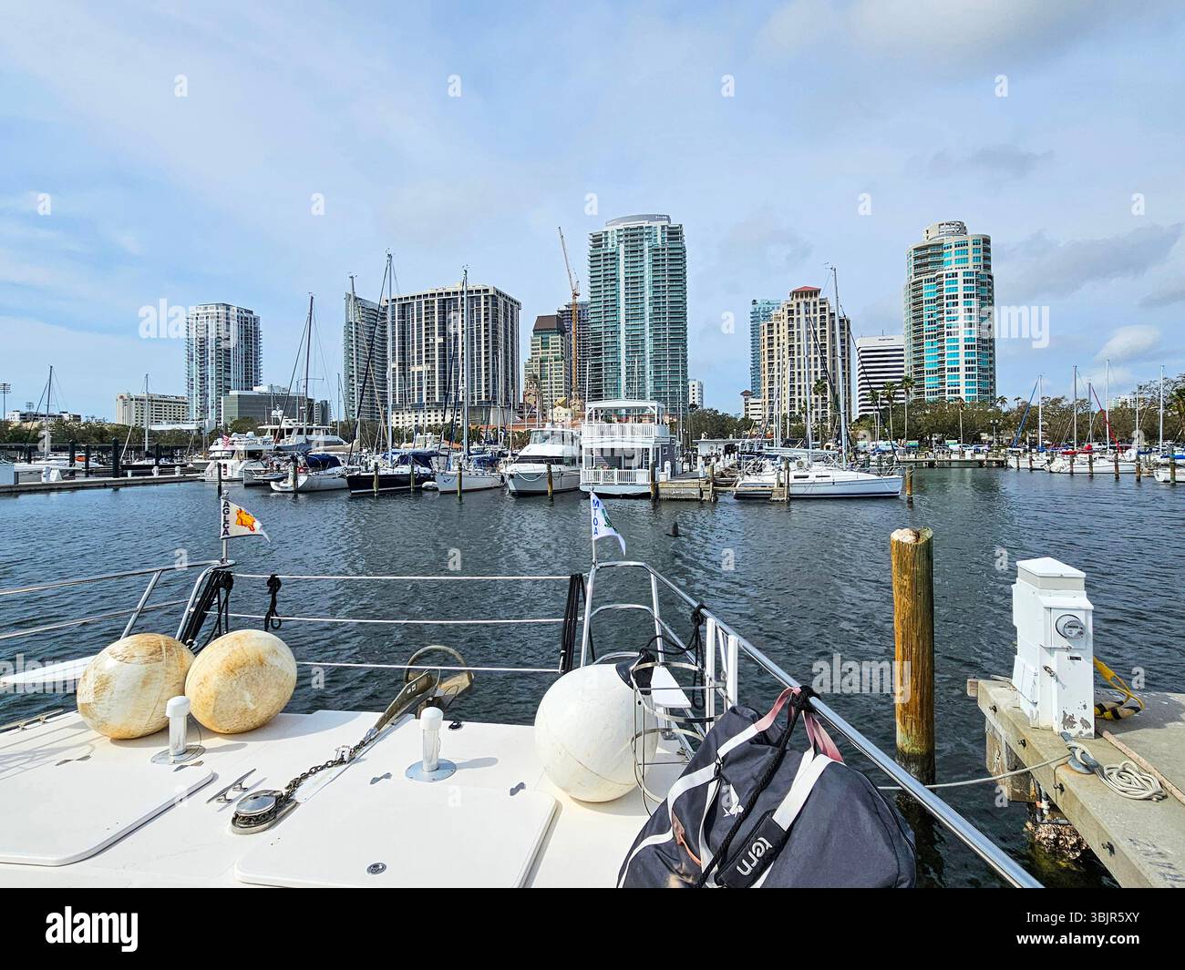 Skyline of St Petersburg from the Municipal Marina - Smartphone Captured Stock Image