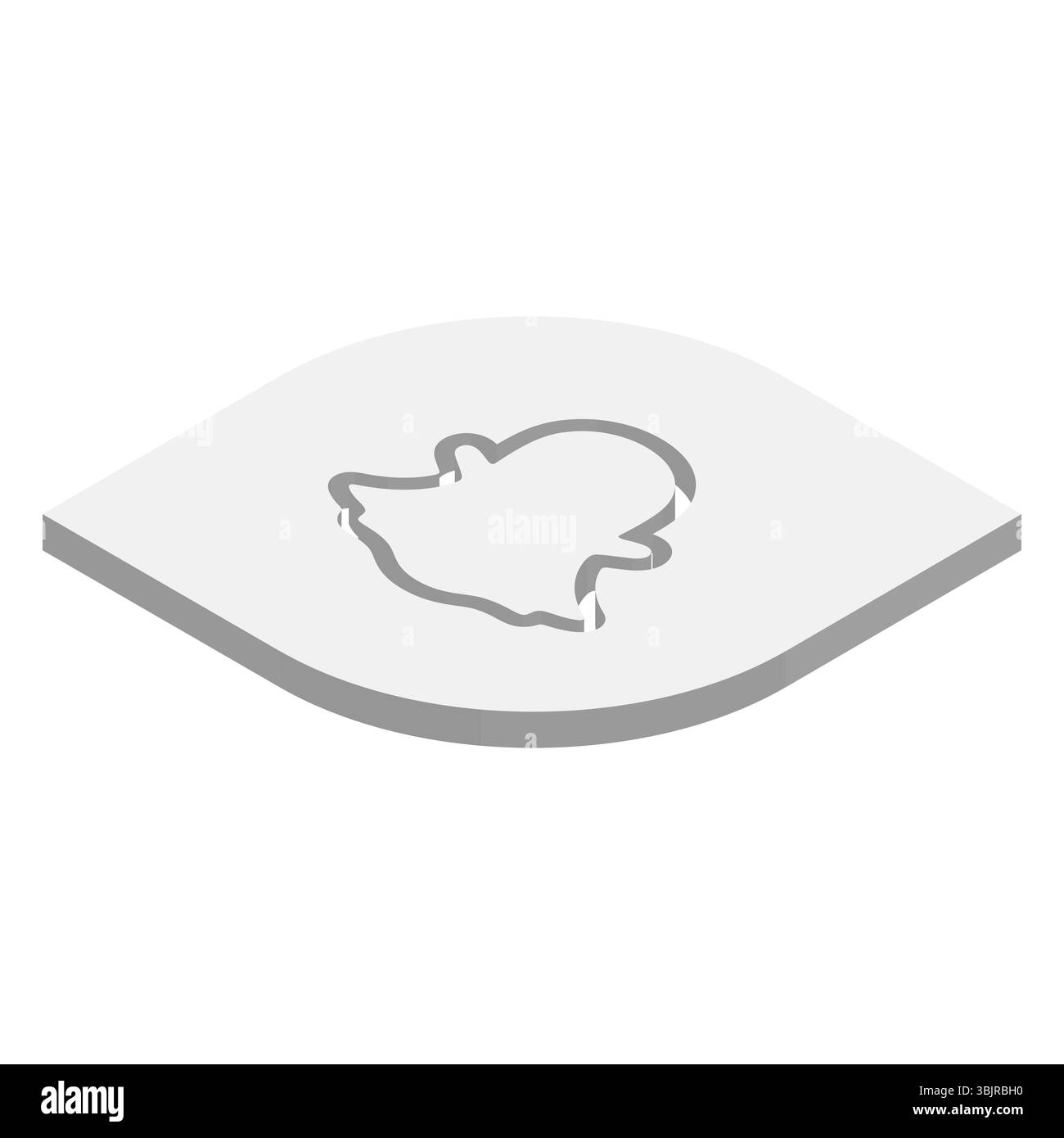 Snapchat instant messaging app icon. 3D isometric vector illustration. Stock Vector