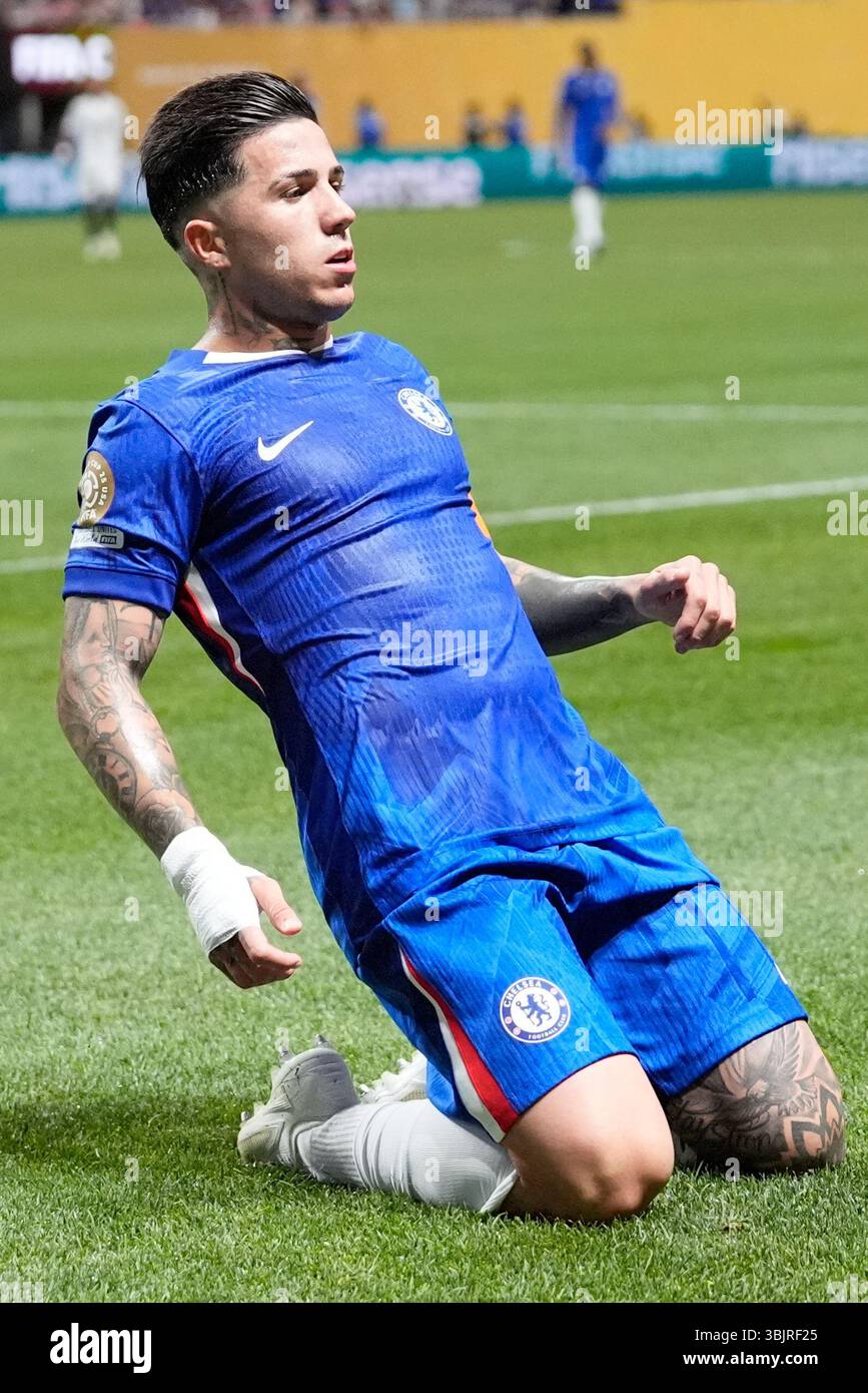 Chelsea s Enzo Fernandez Celebrates After Scoring His Side s Second Chelsea s Enzo Fernandez Celebrates After Scoring His Side s Second