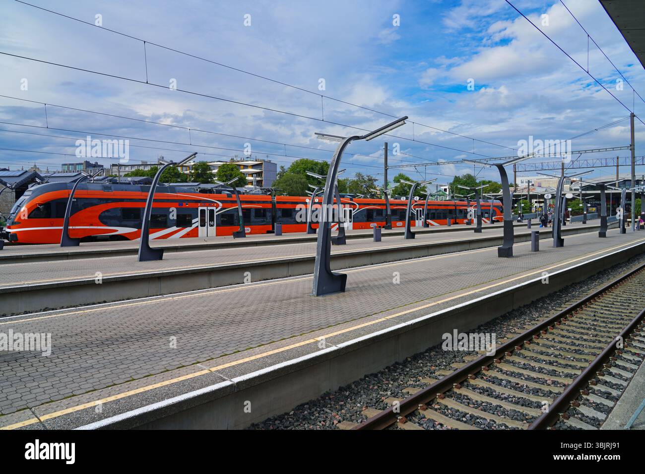 TALLINN, ESTONIA -17 AUG 2024 – View of the Tallinn Baltic Station ...