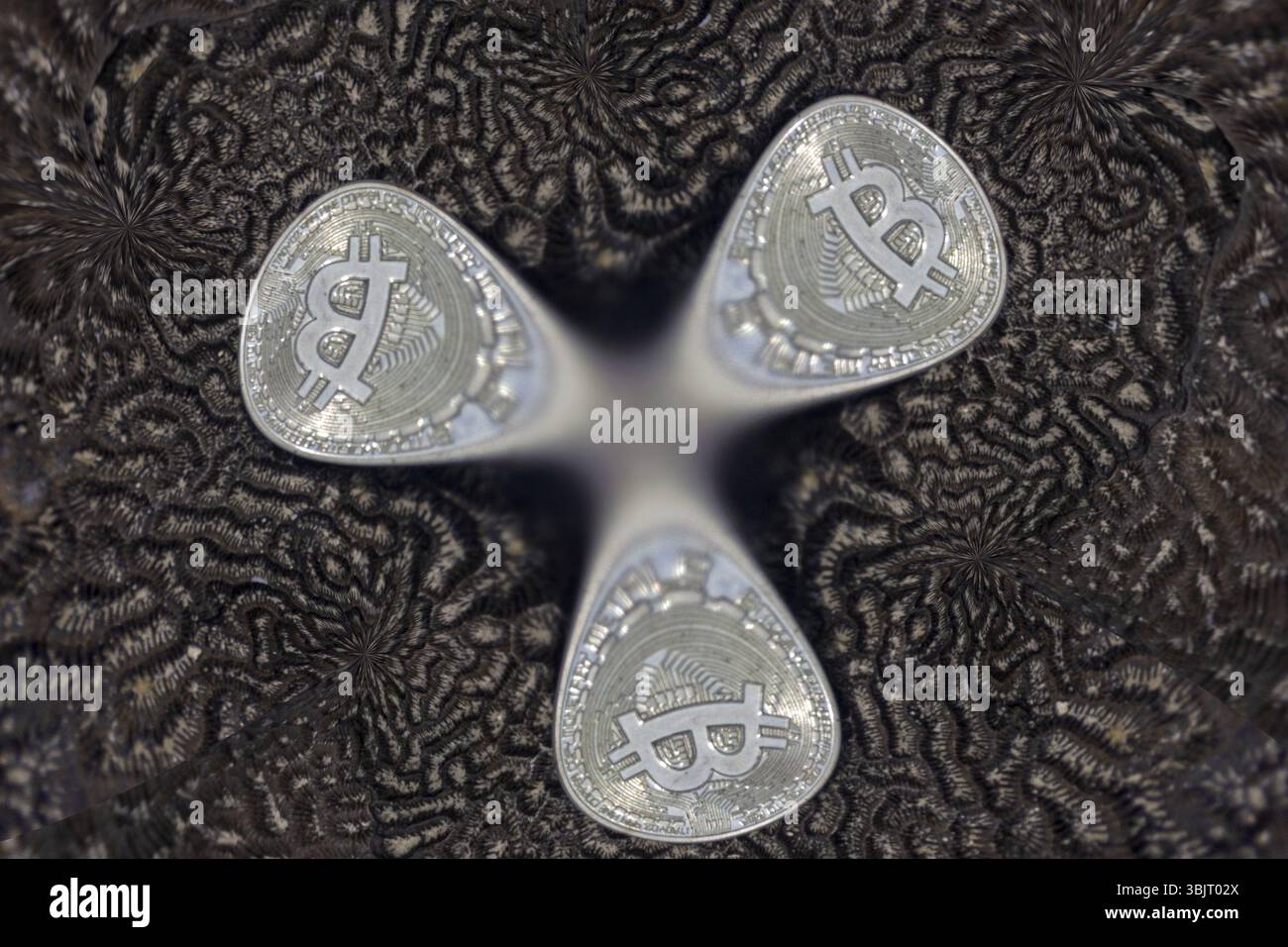 Fantasy fluidity (lack of a solid foundation), volatility of cryptocurrencies Stock Photo