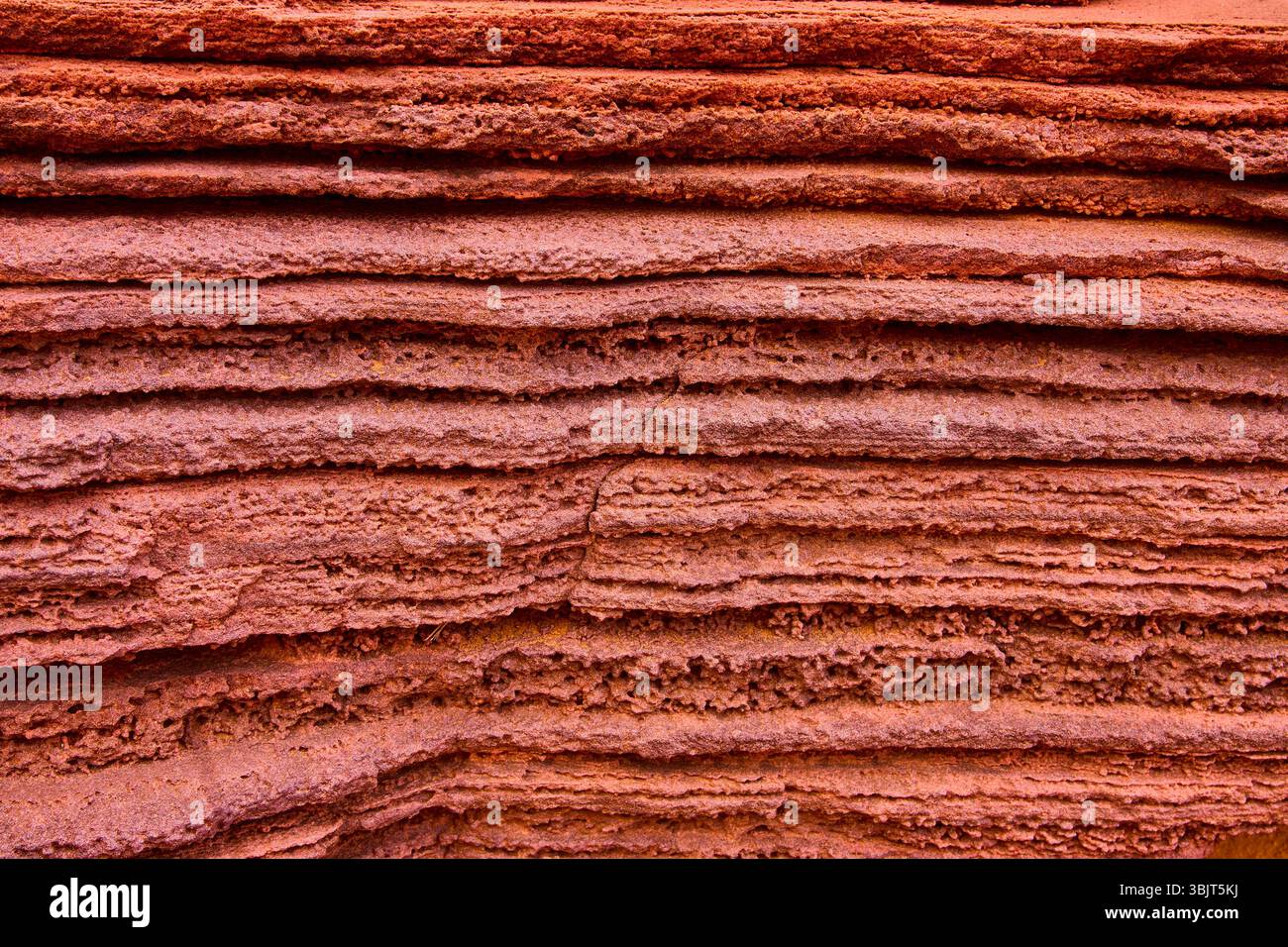 Sedimentary Rock Layers and Canyon Texture with Horizontal Stratification Stock Photo