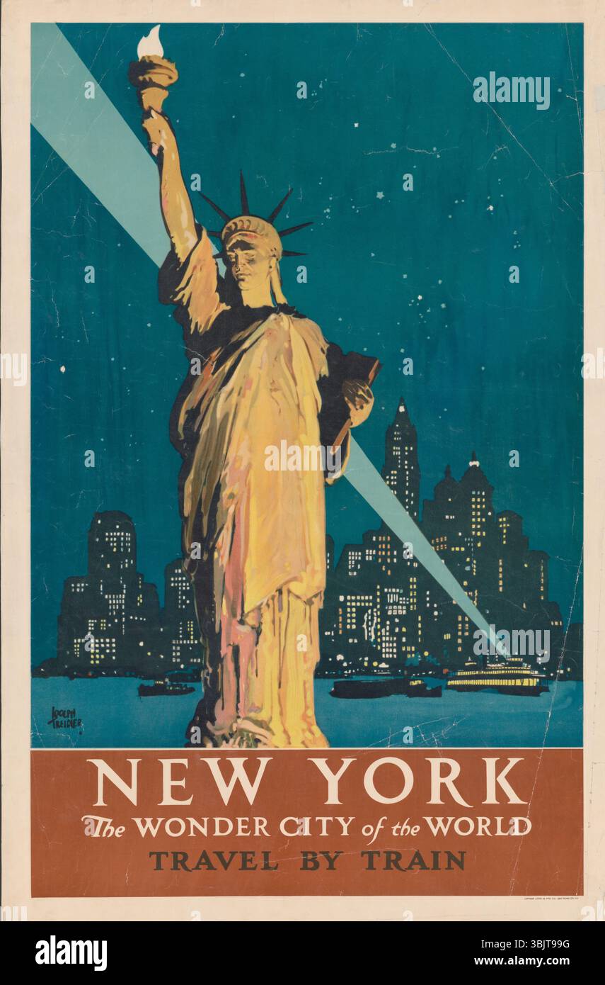 Vintage American Travel Poster: New York, the wonder city of the world ...