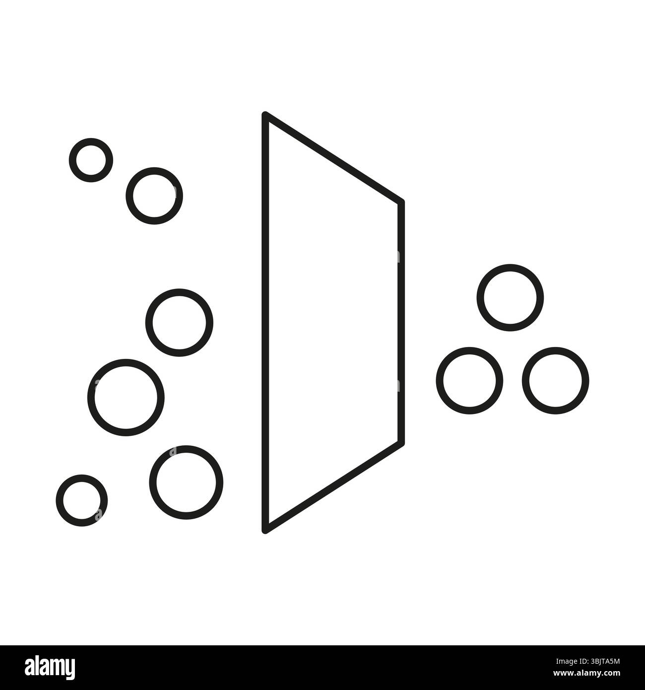 Abstract shape design. Floating round elements. Geometric symmetry vector. White background. Stock Vector