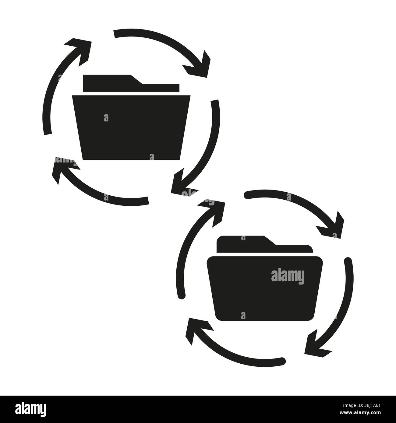 Rotate arrows icon. Circle arrow motion. Recycling vector symbol ...