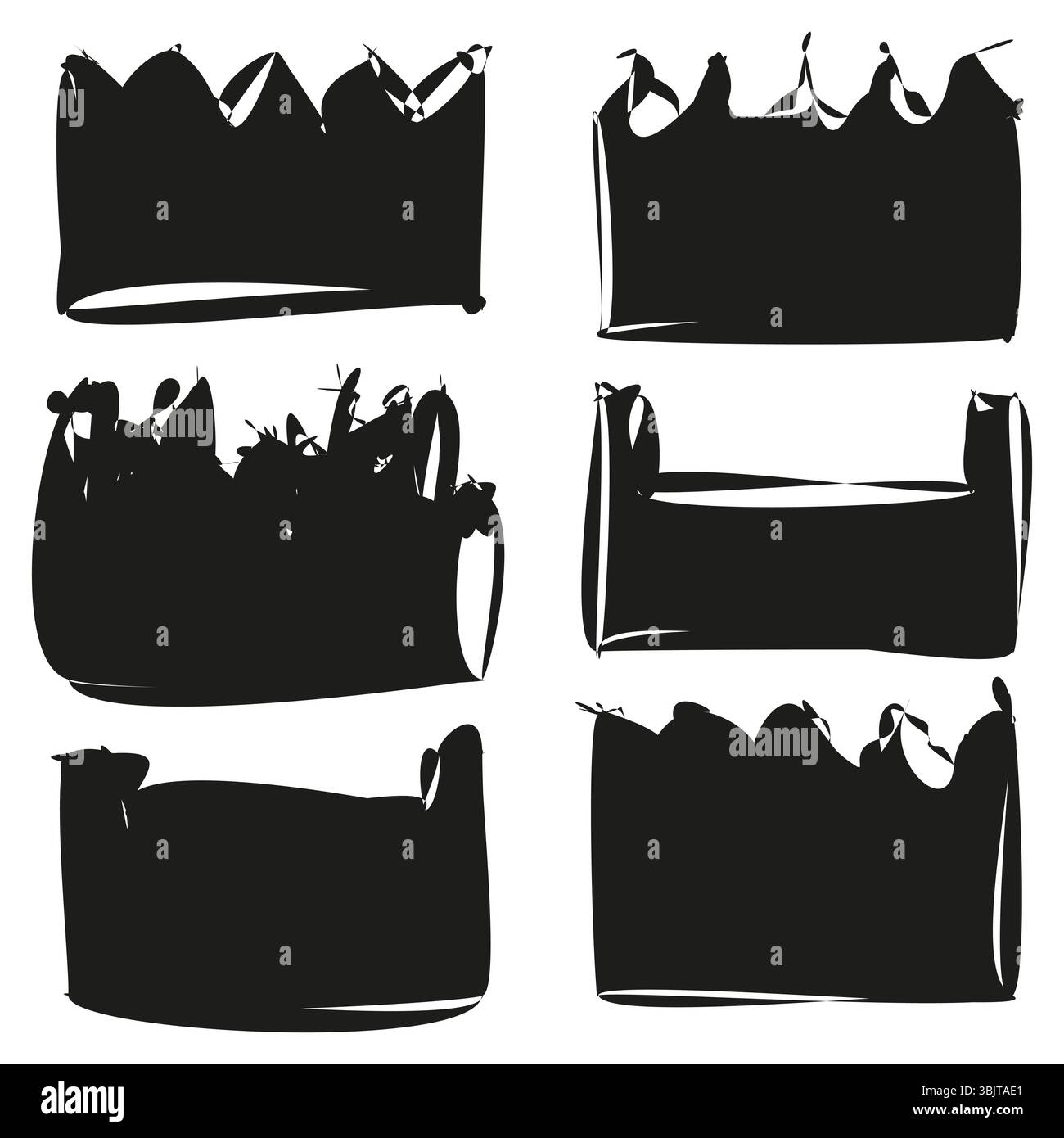 Brush stroke frames. Abstract vector shape. Black ink design. Rough ...