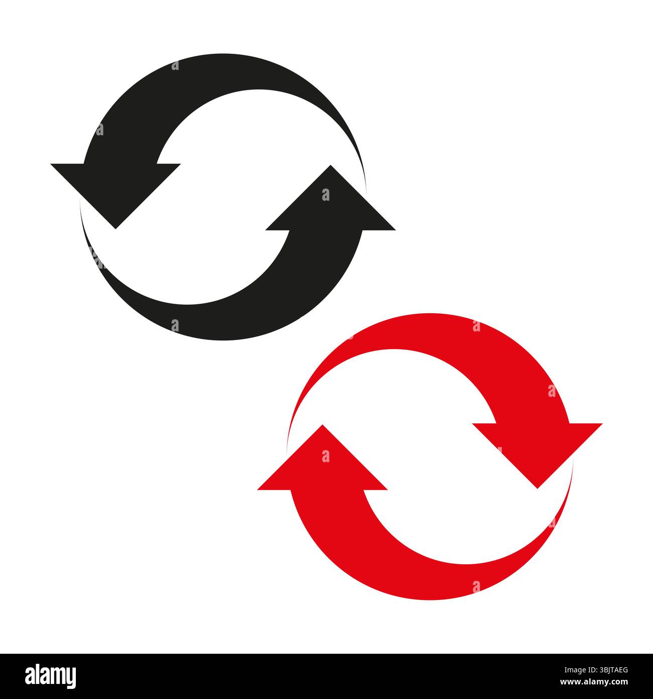 Refresh arrows icon. Sync cycle symbol. Circular motion vector. Update process emblem. Stock Vector