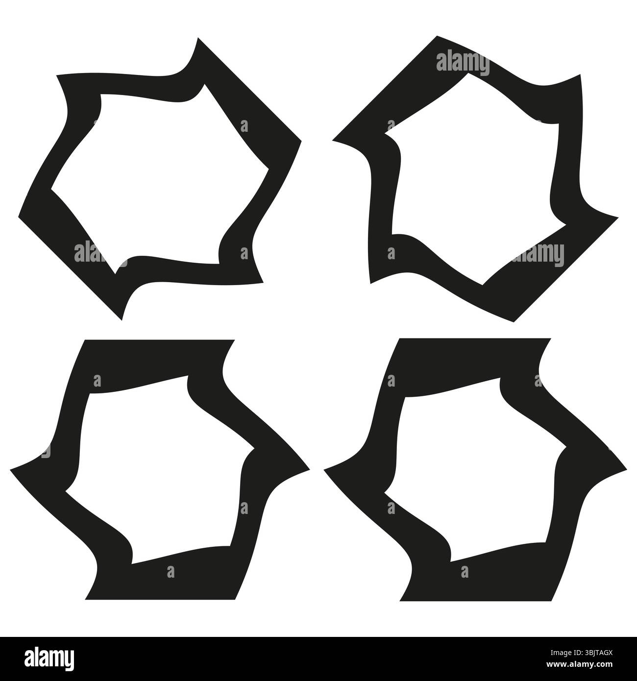 Polygon icon shape. Black geometric figure. Abstract angled form ...