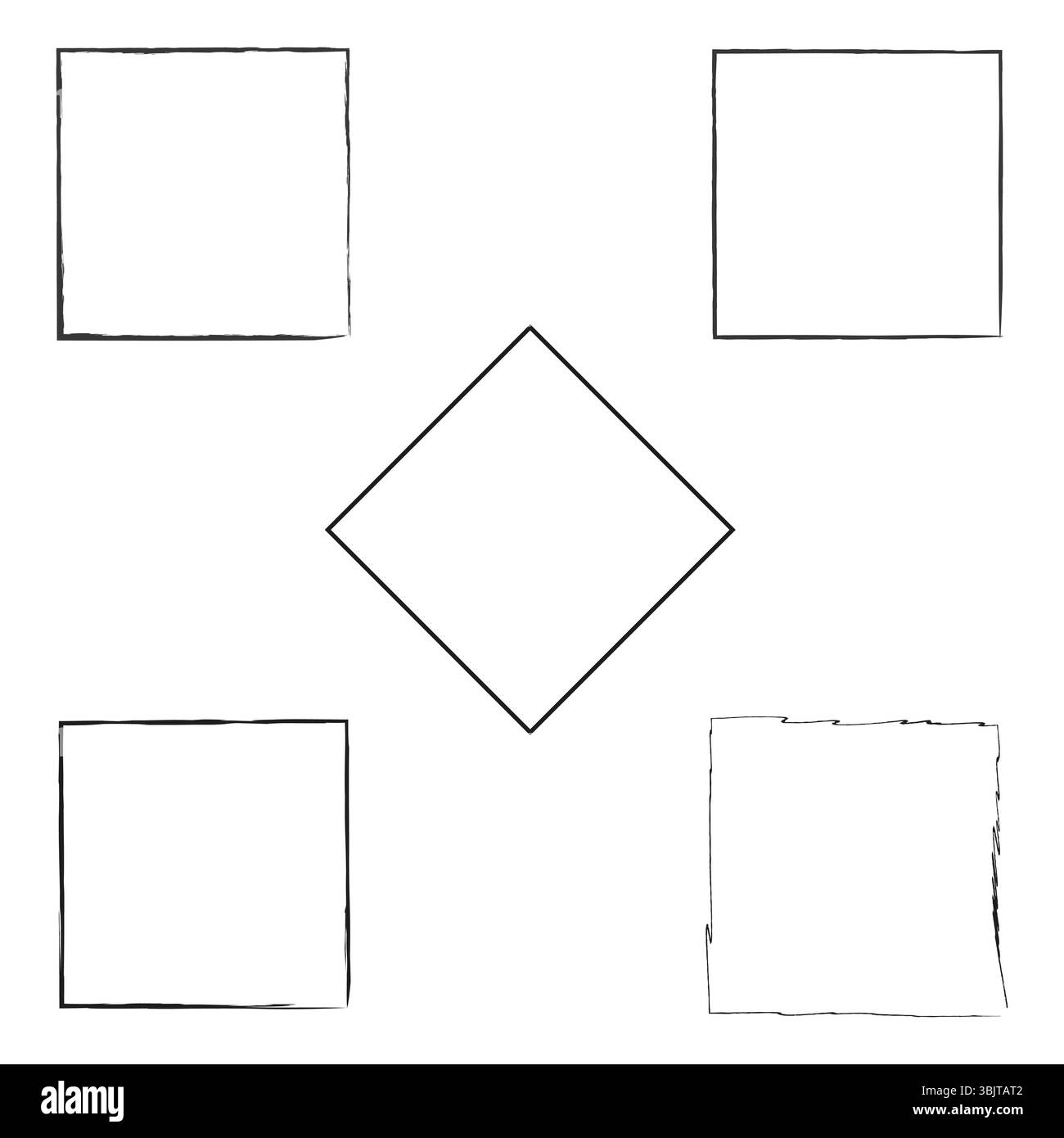 Geometric shape collection. Basic figure elements. Vector simple forms. Clean outline design. Stock Vector