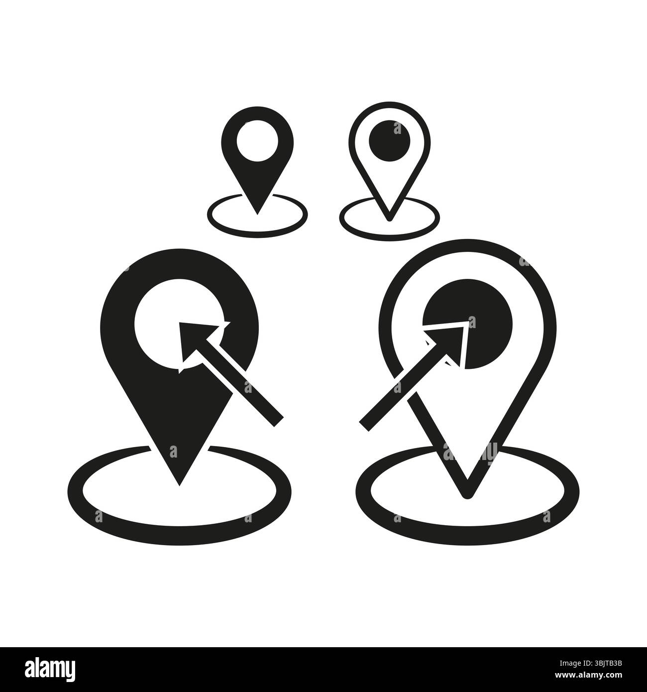 Map pointer icon. Location pin symbol. Navigation vector figure. Black user shape. Stock Vector