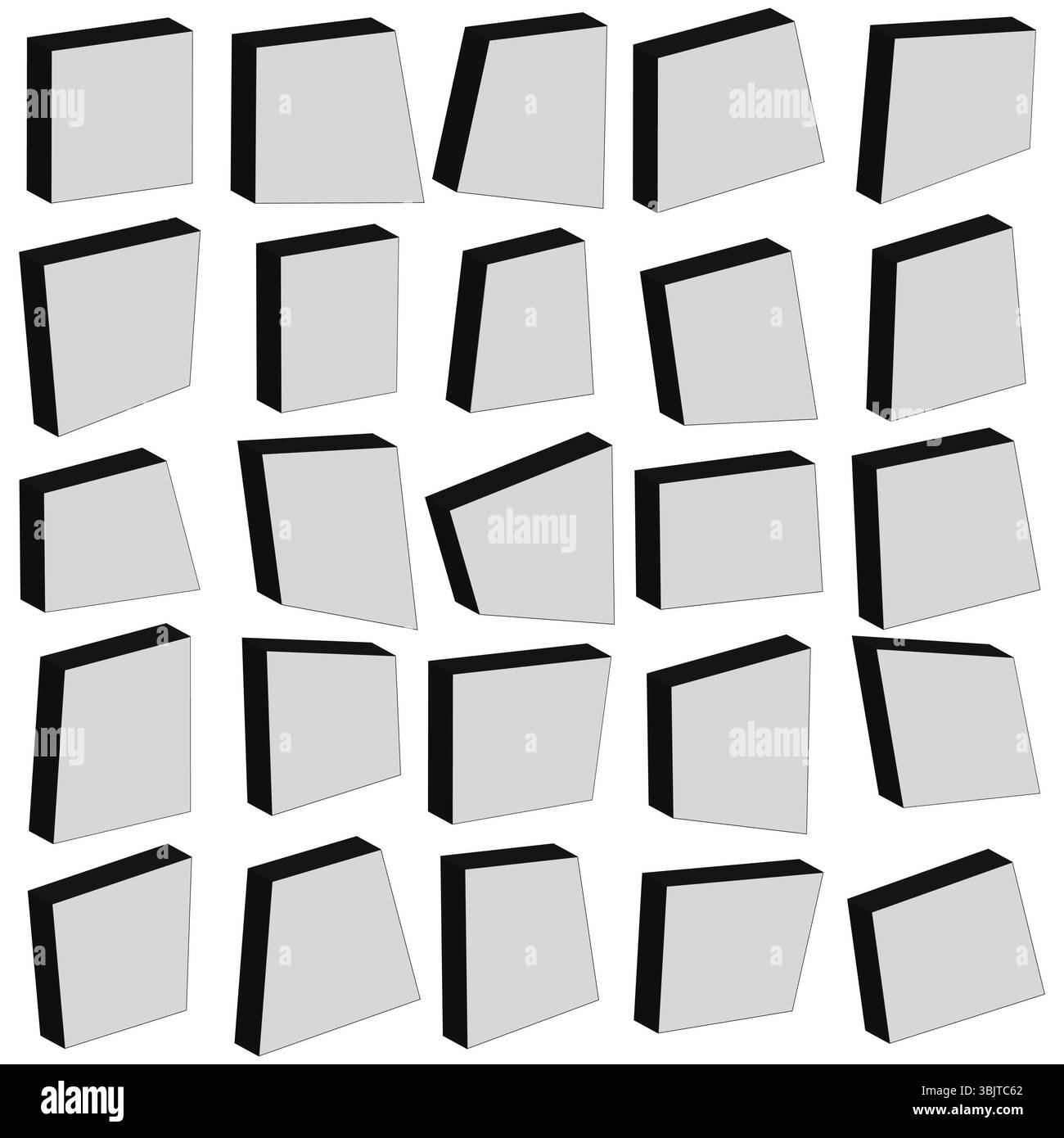 White cube grid. Geometric box pattern. Vector square arrangement. Clean dimensional blocks. Stock Vector