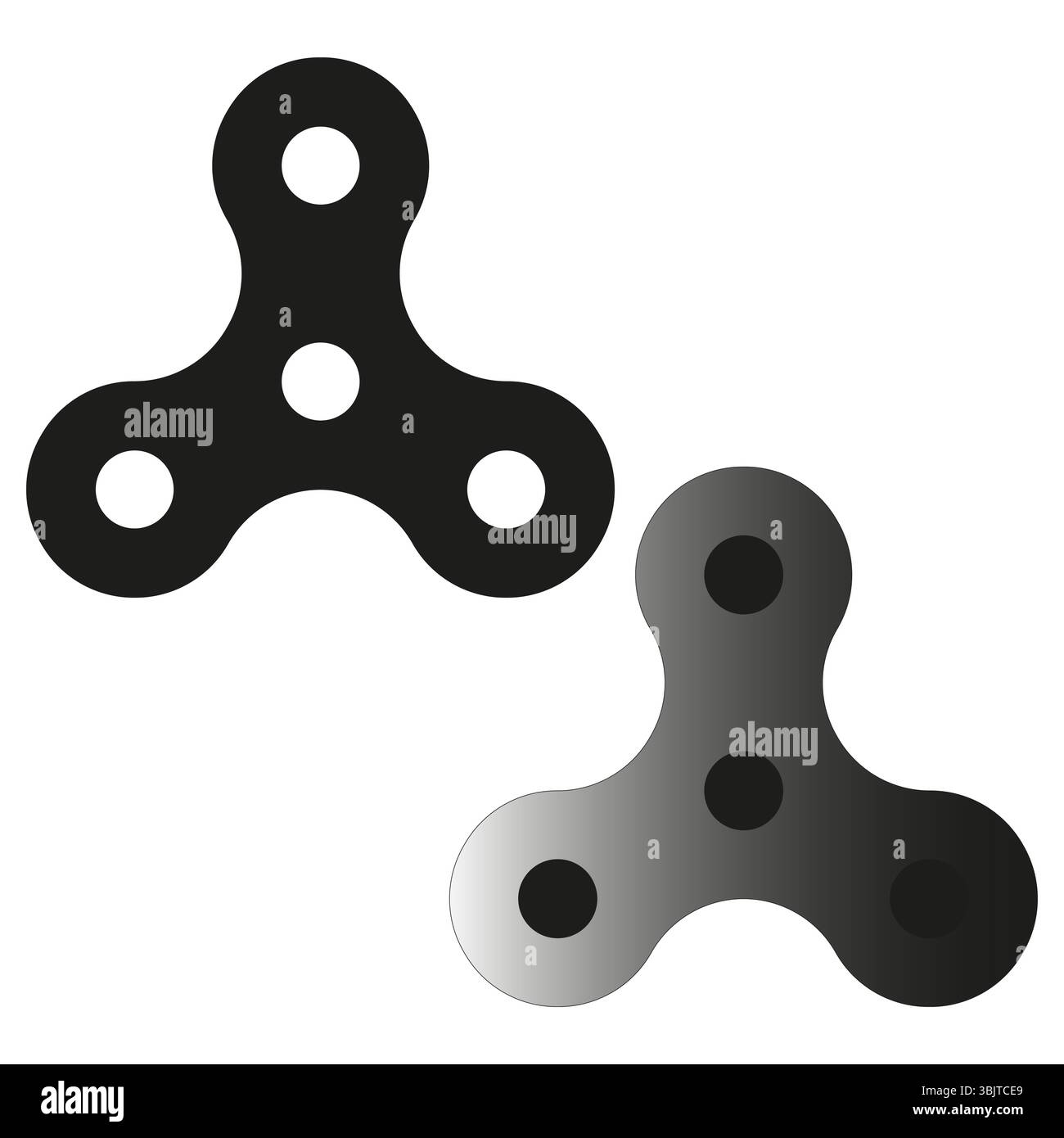 Fidget spinner icon. Triple arm shape. Balanced motion tool. Vector ...