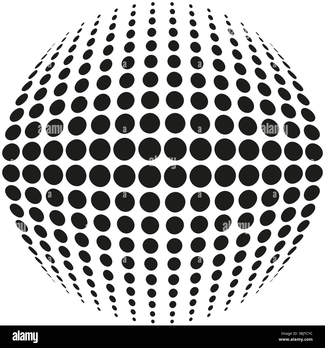 Visual Circle Halftone dot circle. Abstract vector shape. Monochrome illusion form ...