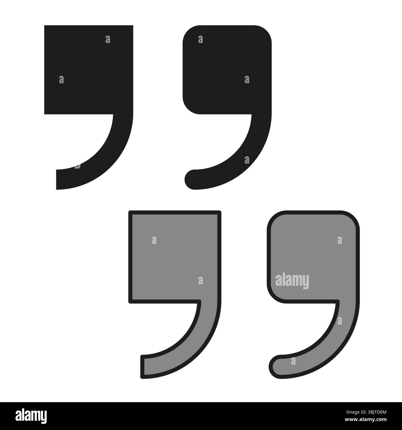 Large quote icon. Bold comma symbol. Stylish punctuation Vector. Gradient typographic sign. Stock Vector