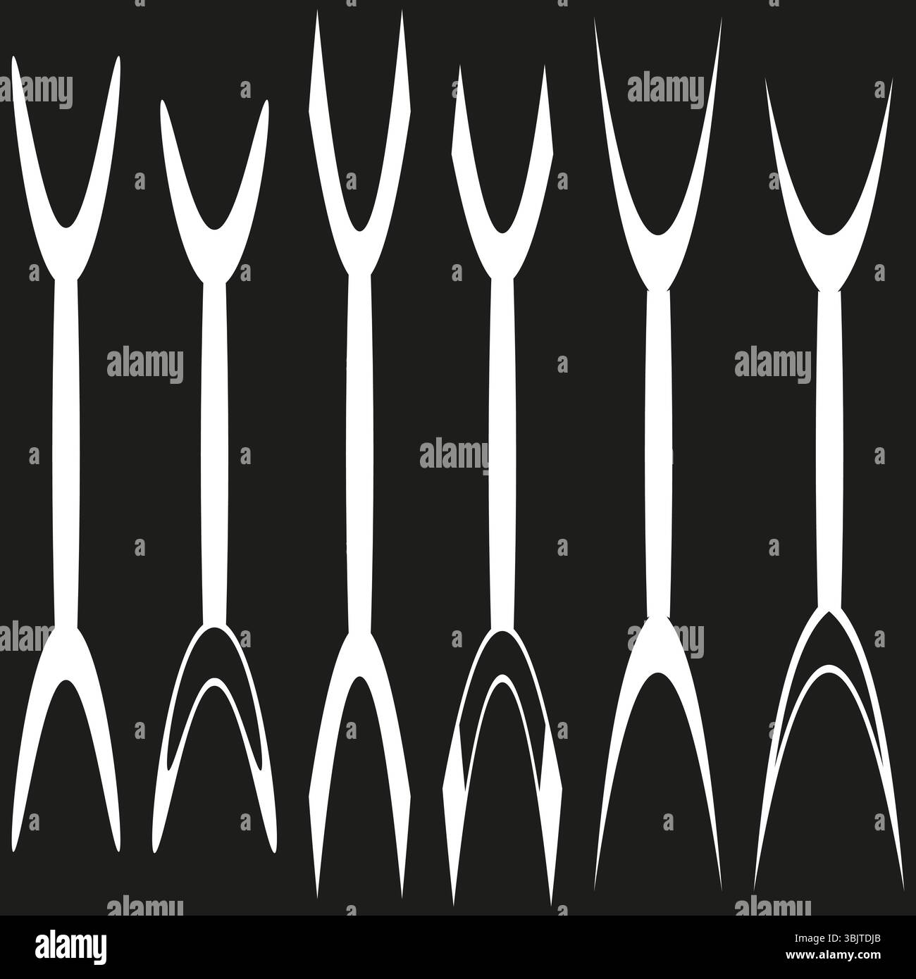 Vertical arrows icon. Symmetric pointer pattern. White on black. Vector arrow motif. Stock Vector