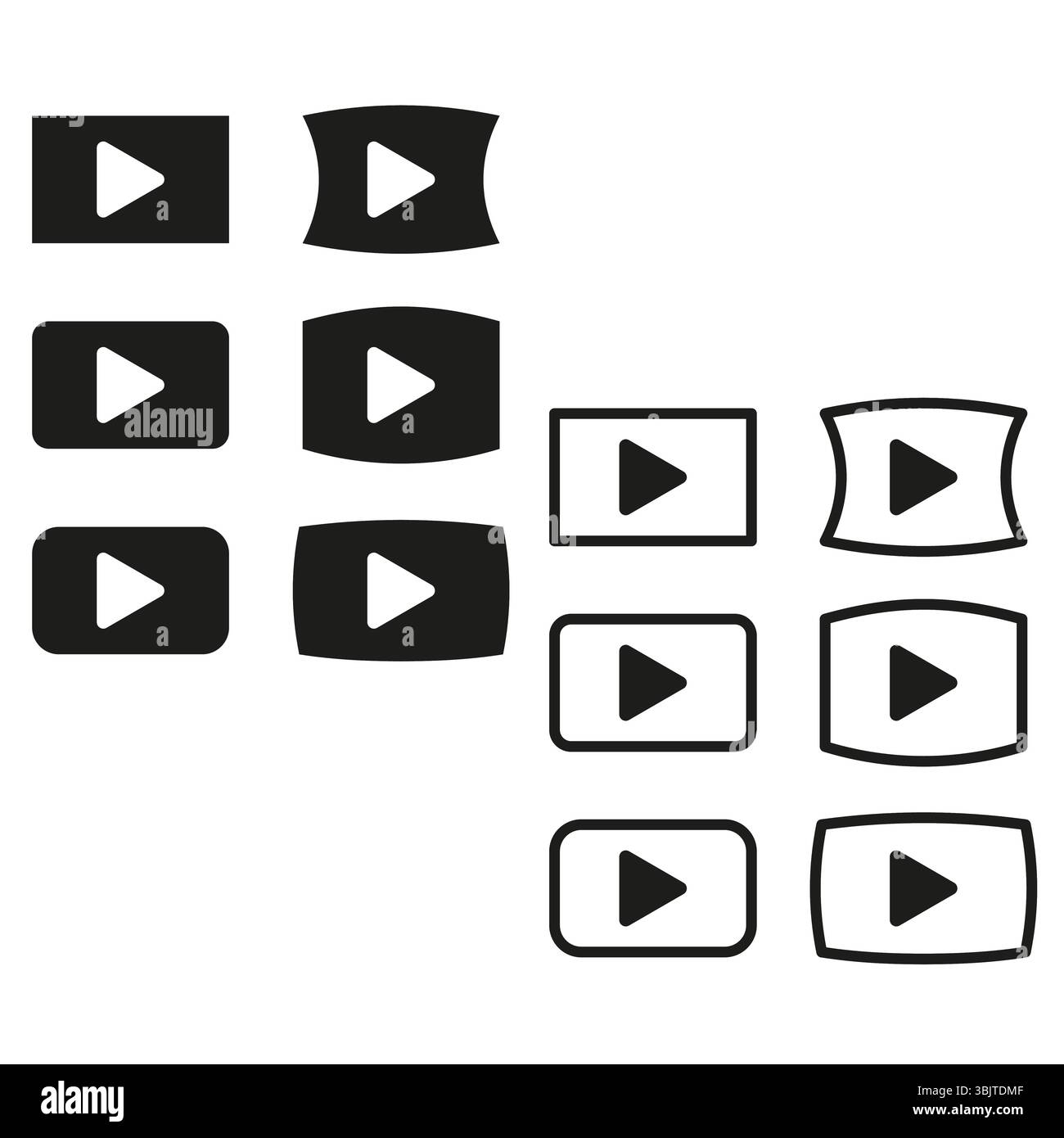 Media control icons. Play stop arrows. Interface button set. Vector ...