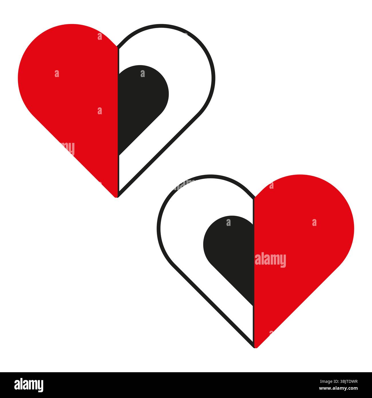 Heart halves icon. Split love symbol. Vector romantic illustration ...