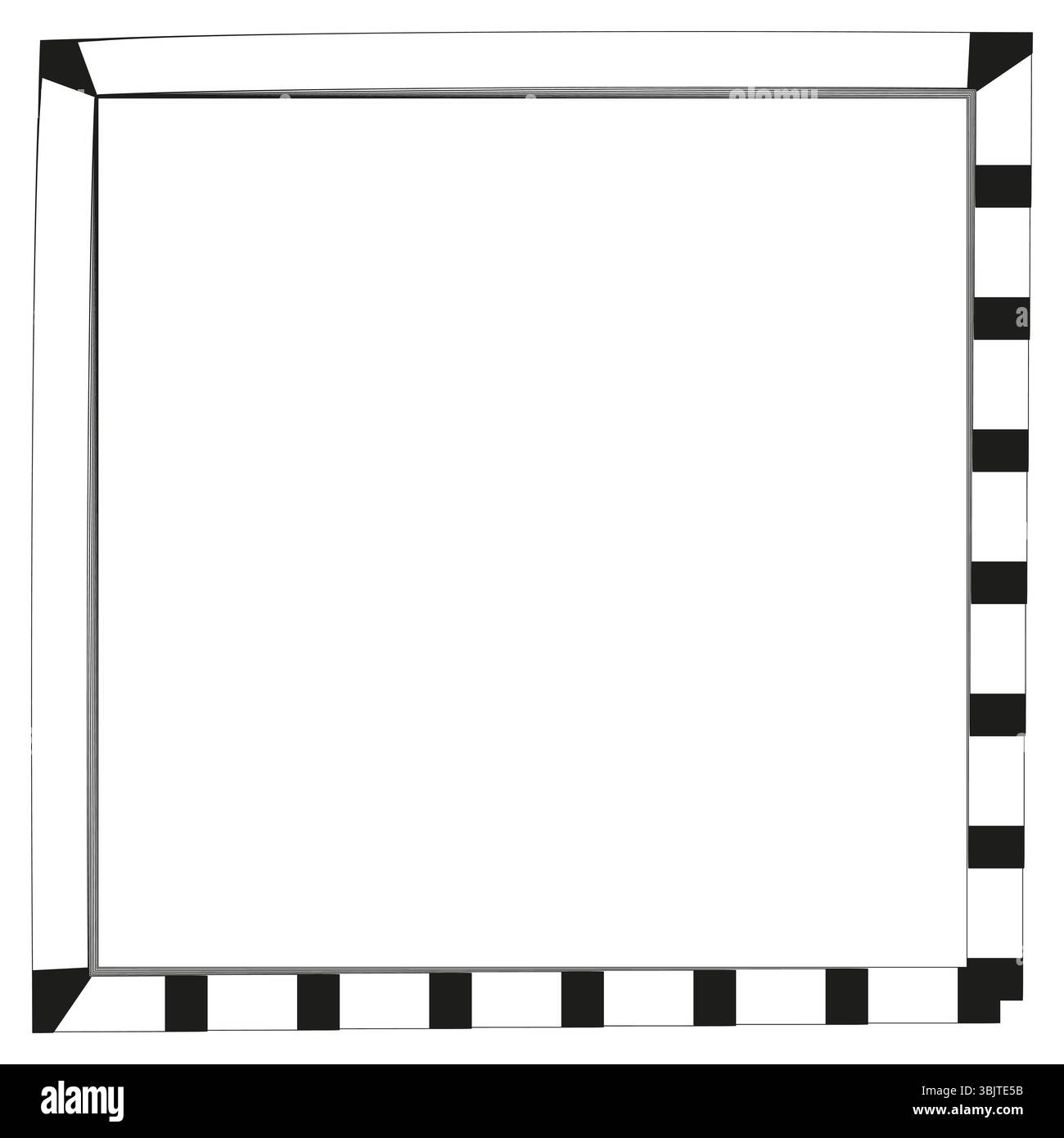 Black corner frame. Square border vector. Checker edge shape. Minimal ...