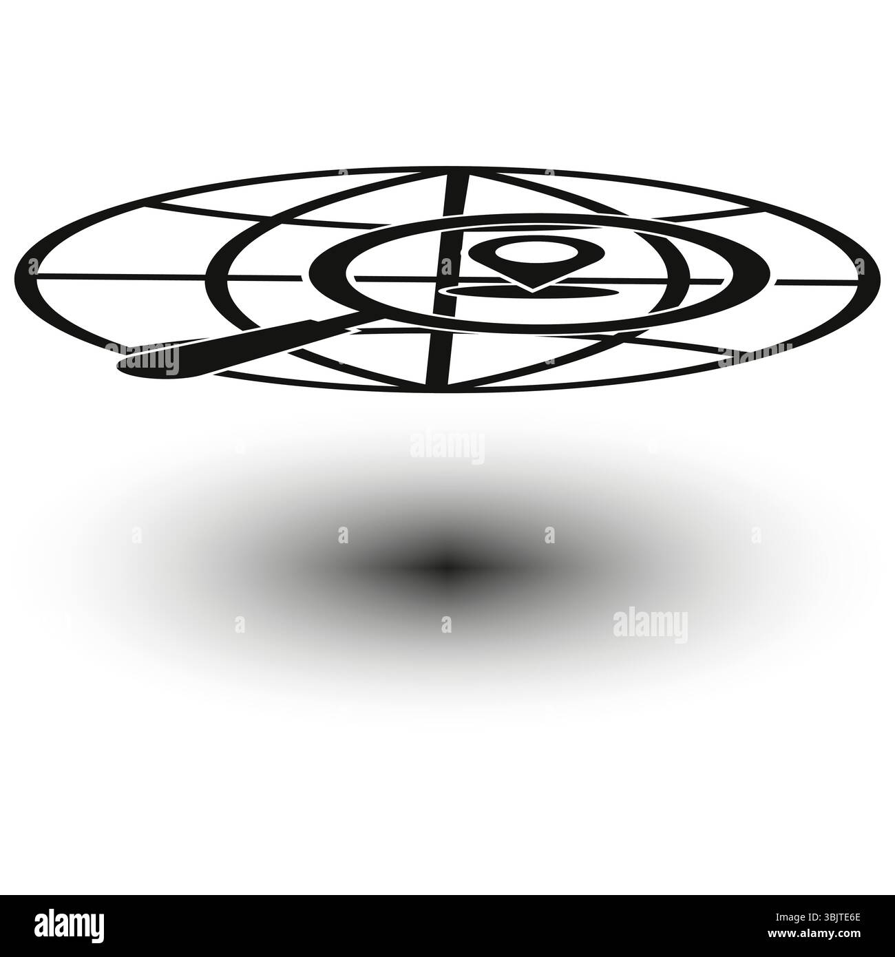 Globe network shape. Perspective sphere icon. Shadow vector element. Abstract earth form. Stock Vector