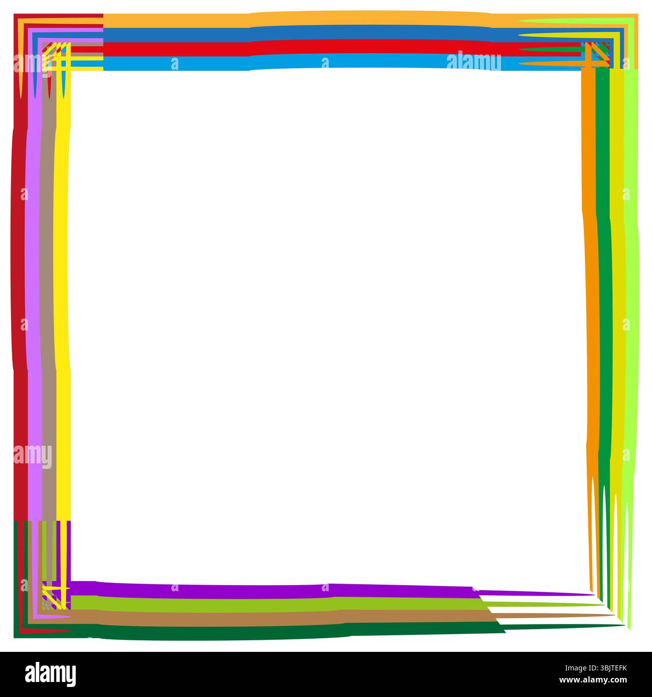 Splash Vector Boder Line Multicolor border stroke. Bright vector lines. Artistic frame ...