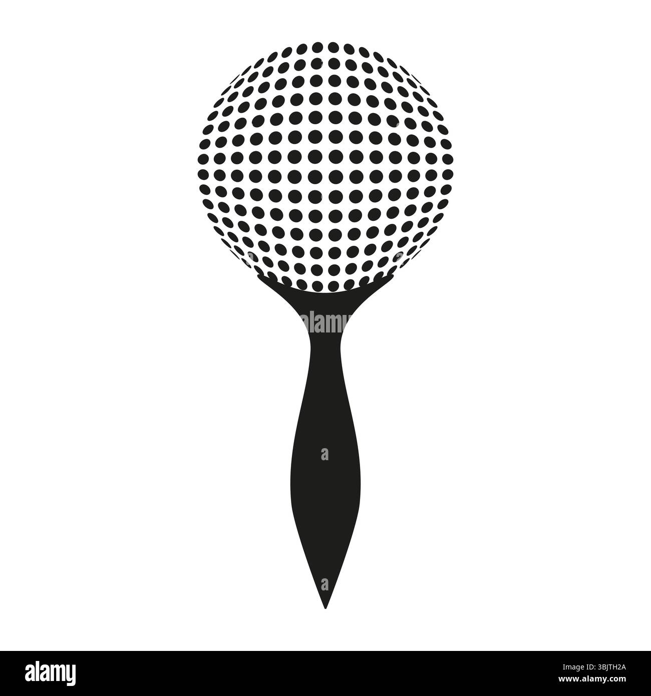 Halftone circle shape. Paddle handle icon. Gradient dot sphere. Vector minimal symbol. Stock Vector