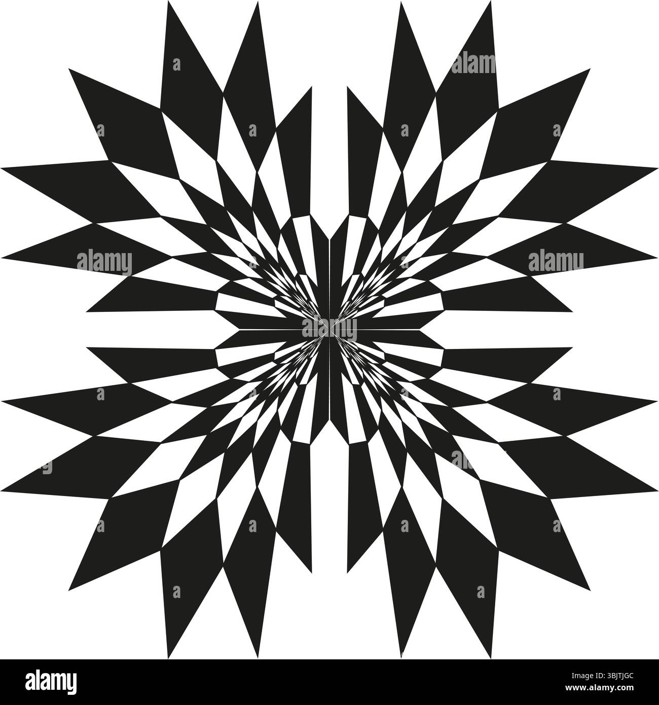 Starburst icon design. Sharp pointed shape. Vector abstract symmetry. Black explosion figure. Stock Vector
