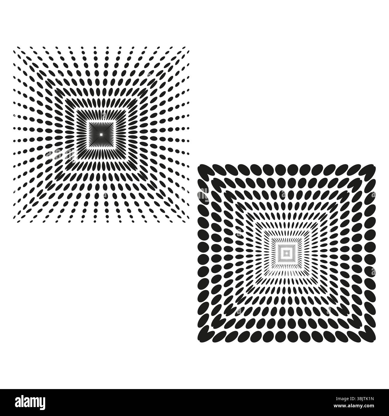 Square dot pattern. Abstract grid form. Vector visual illusion. Black ...