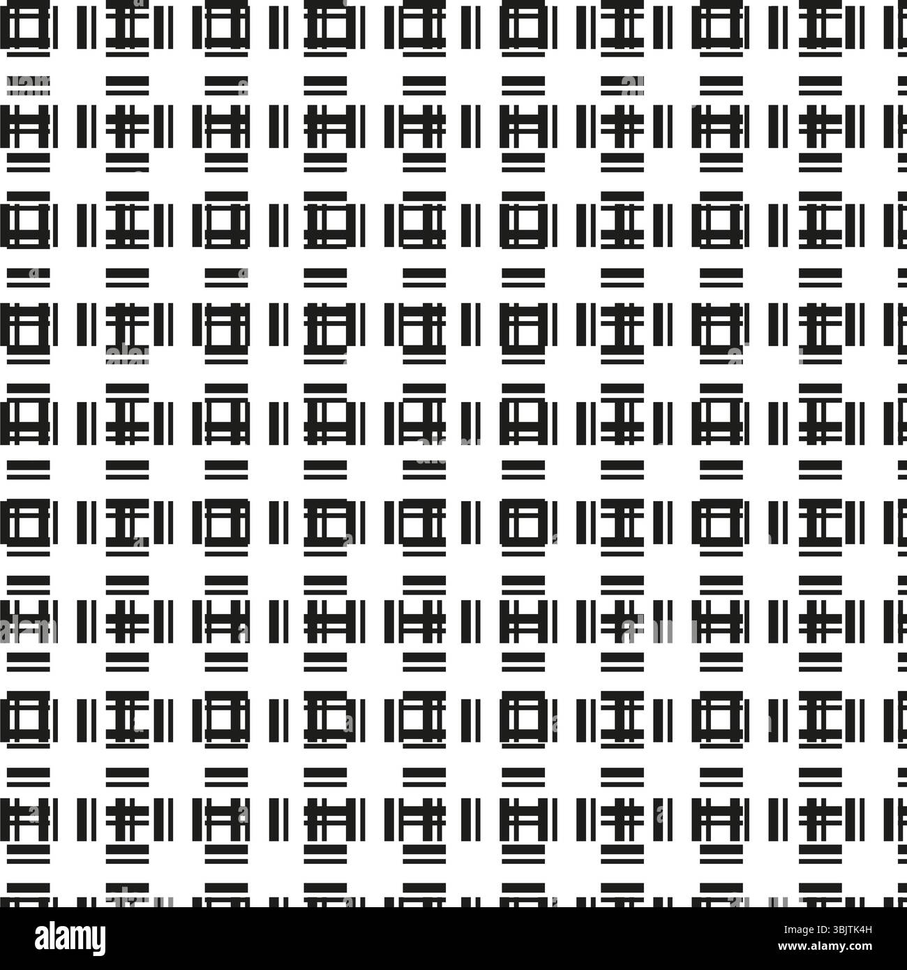 Checkered abstract pattern. Monochrome square shape. Grid illusion background. Vector decorative layout. Stock Vector