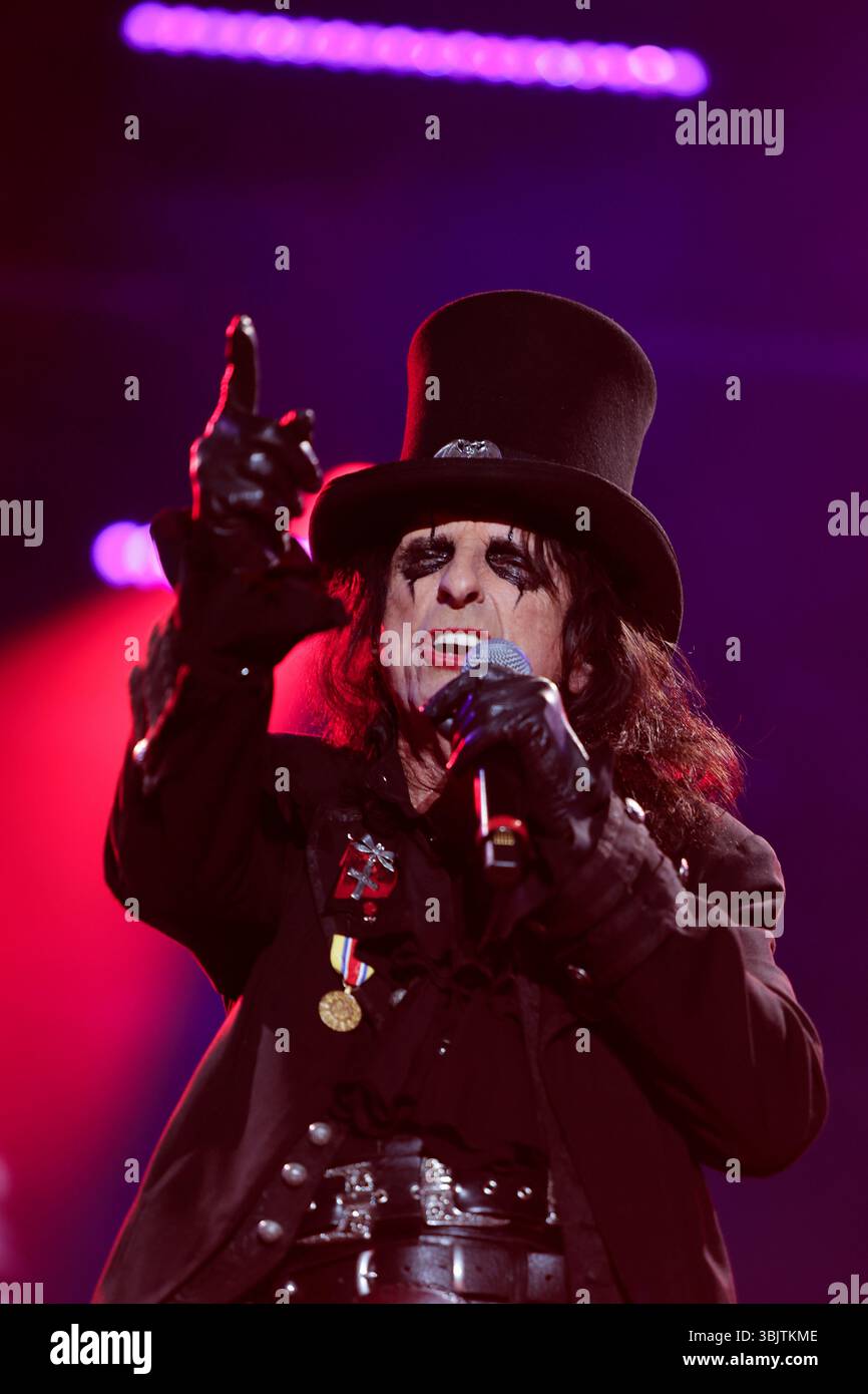 SAO PAULO, BRAZIL, JUNE 14. . Alice Cooper performs in concert during ...