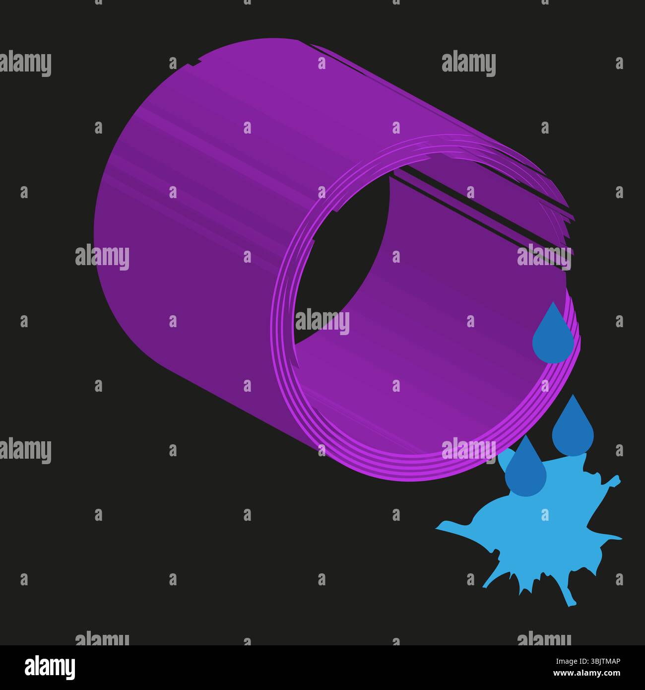 Abstract ring object. Purple circle shape. Blue star figure. Vector icon design. Stock Vector