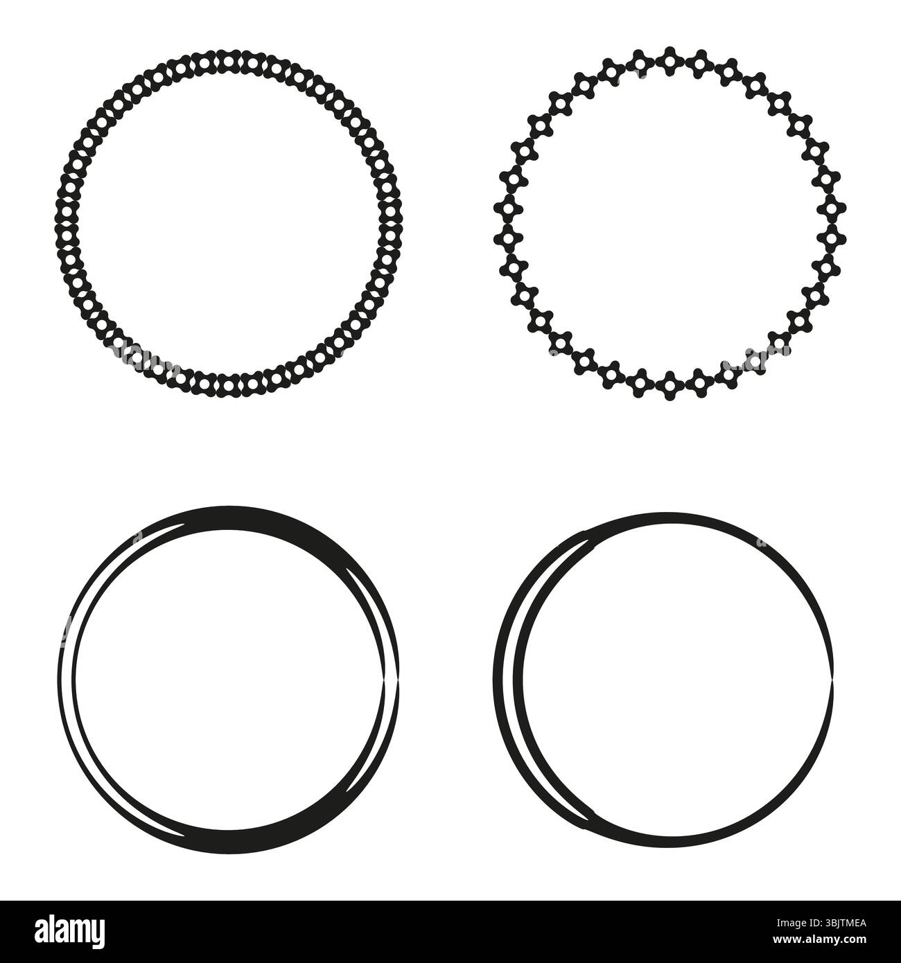 Circle frame icon. Thin line border. Round shape vector. Simple outline symbol. Stock Vector