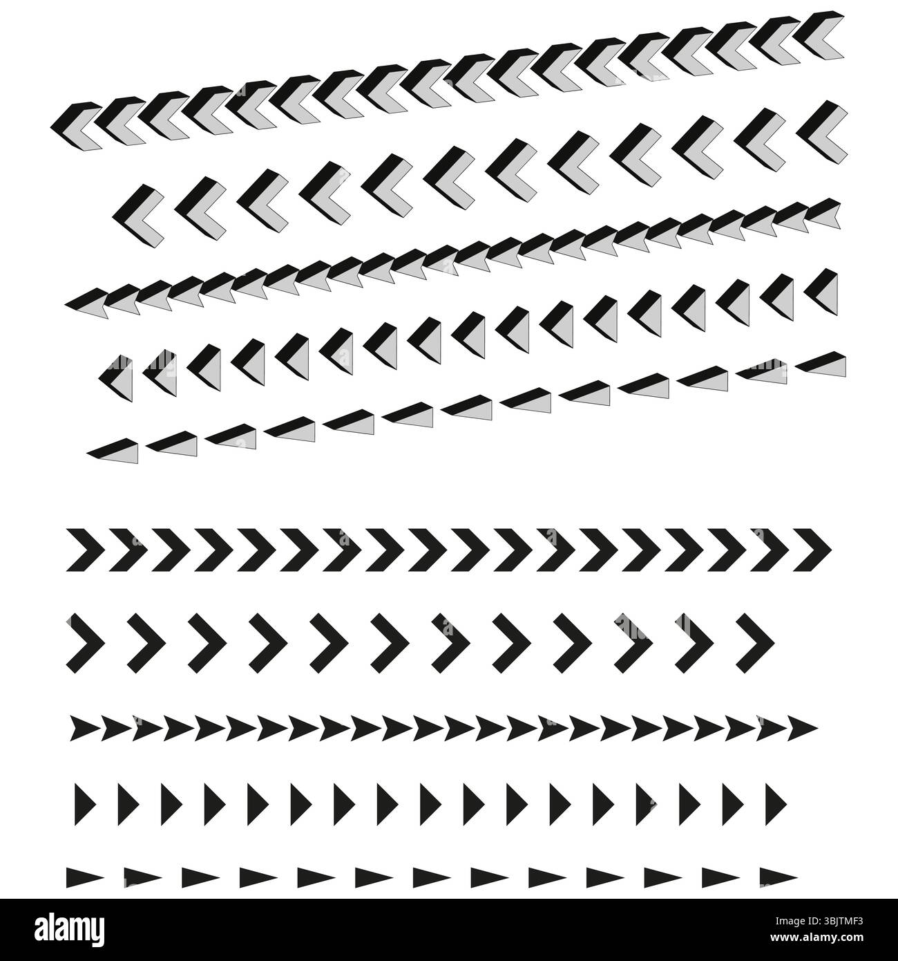 Chevron Loop Geometry Arrow line set. Multiple arrow direction. Chevron arrow pattern. Vector ...