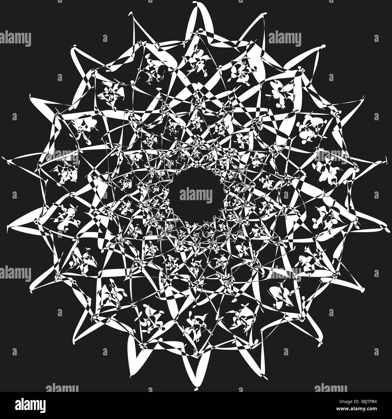 Snowflake star icon. Geometric spiky shape. Abstract jagged form. Vector symmetrical element. Stock Vector