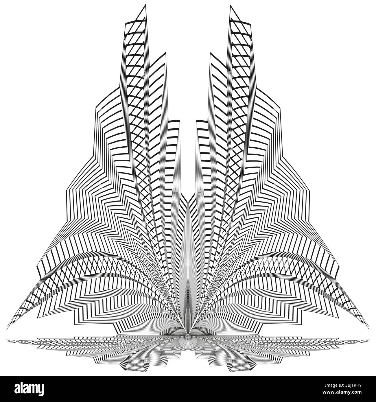 Fan structure pattern. Radiating vector lines. Geometric spread design ...