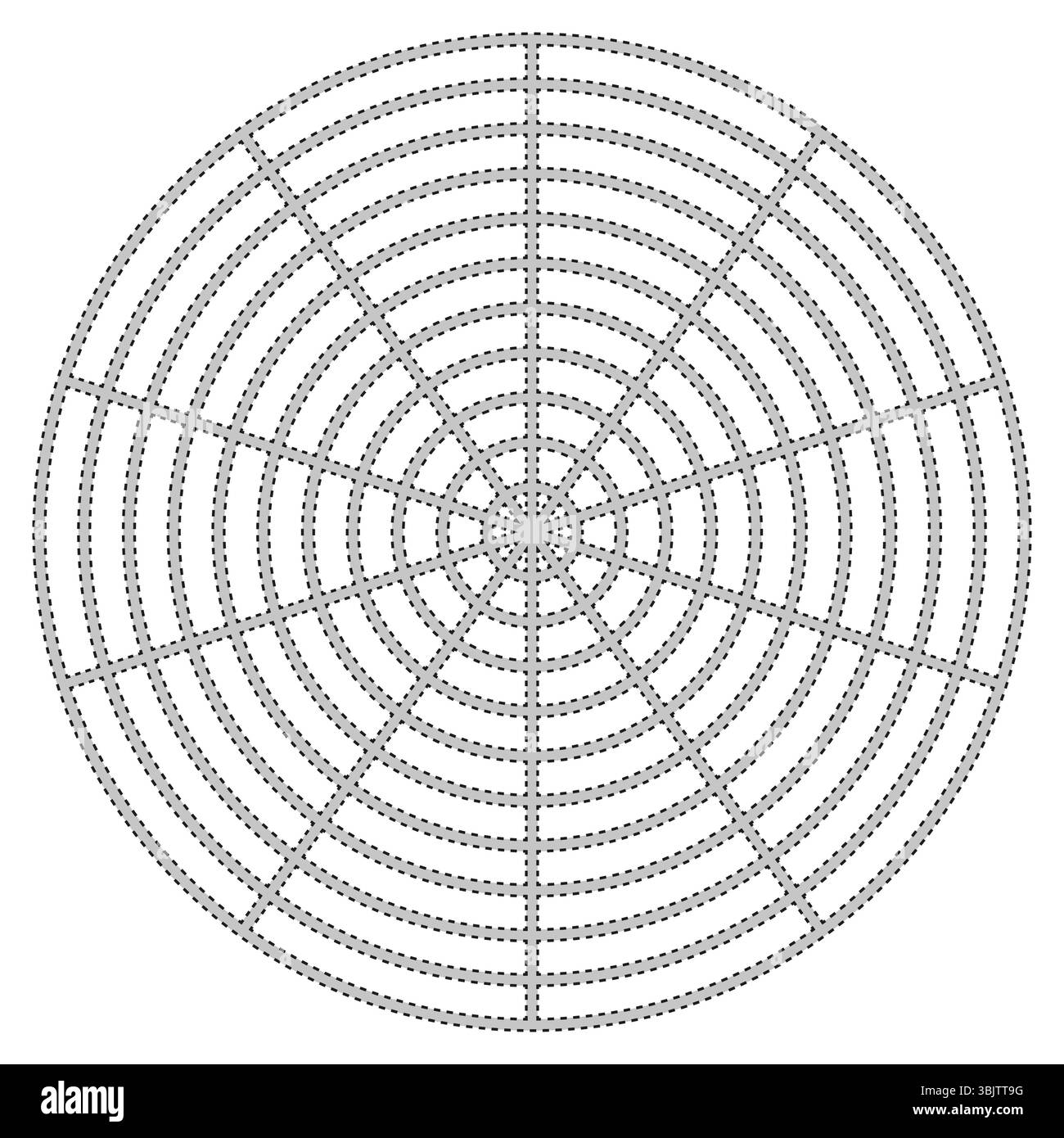 Dotted circle graphic. Radial symmetry shape. Target outline vector ...