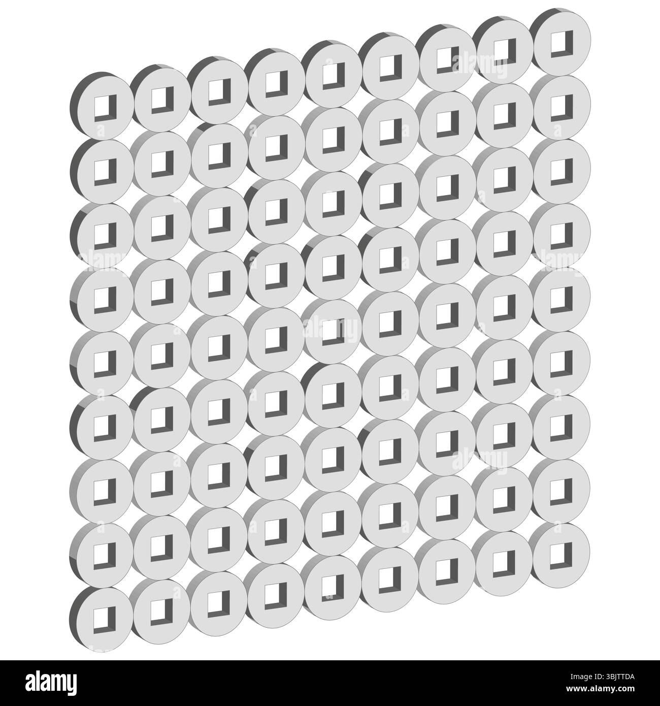 Bubble grid pattern. Spherical repeat design. White 3D layout. Abstract texture. Stock Vector