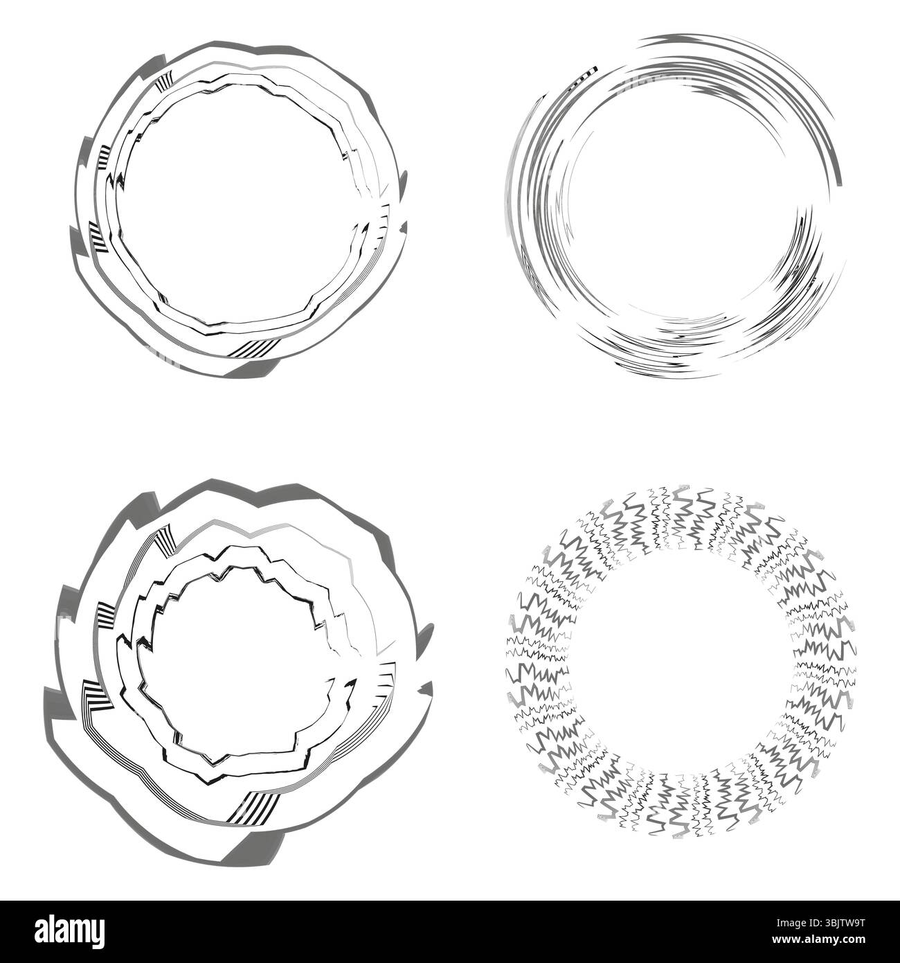 Thin circular frame. Transparent ring sketch. Light round shapes. Vector minimal contour. Stock Vector