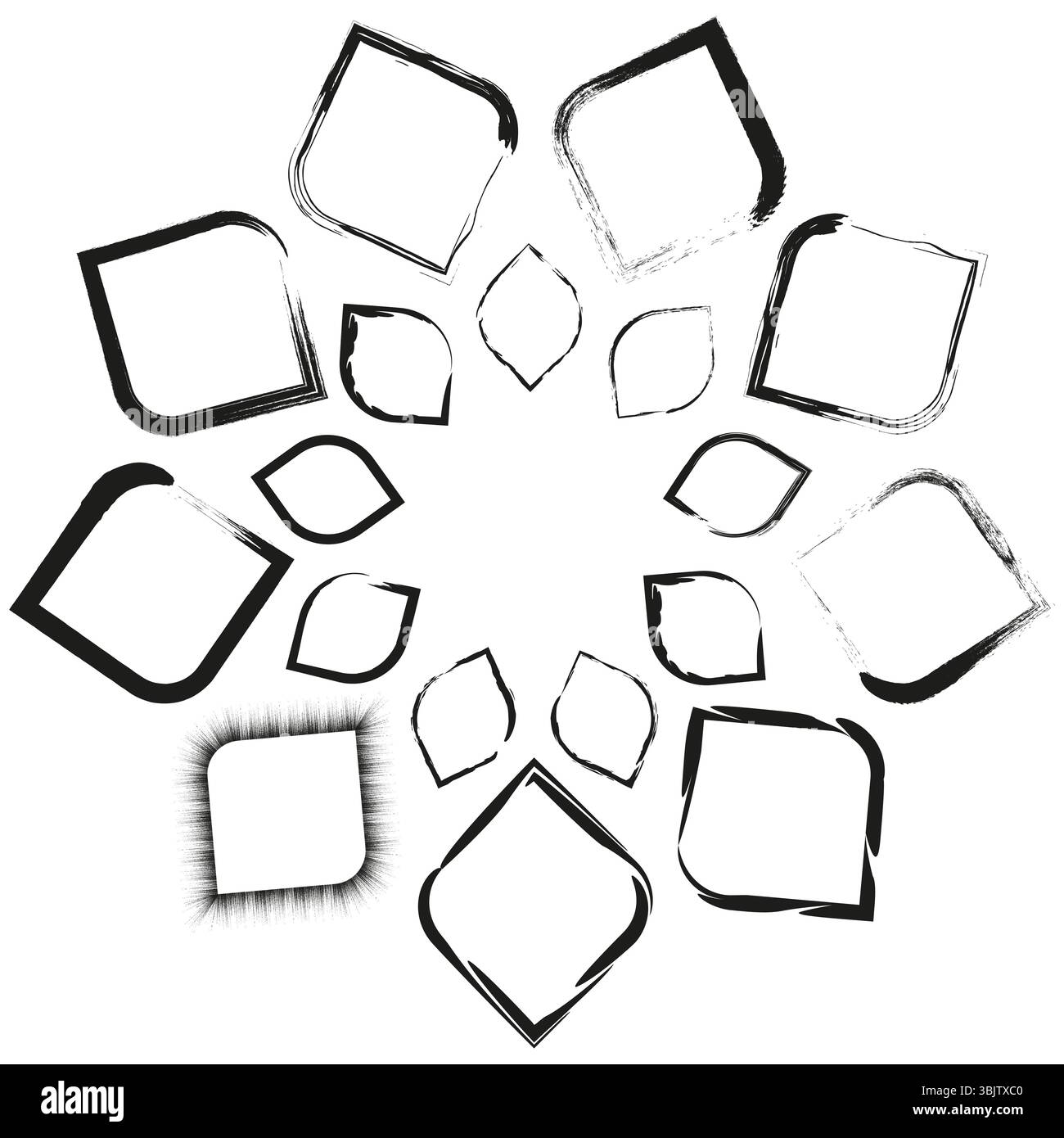 Square icon rotation. Circular geometric form. Abstract symmetry vector ...