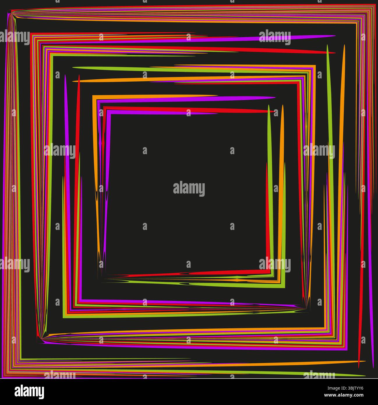 Colorful square frame. Multicolor border shape. Abstract line vector. Neon box symbol. Stock Vector