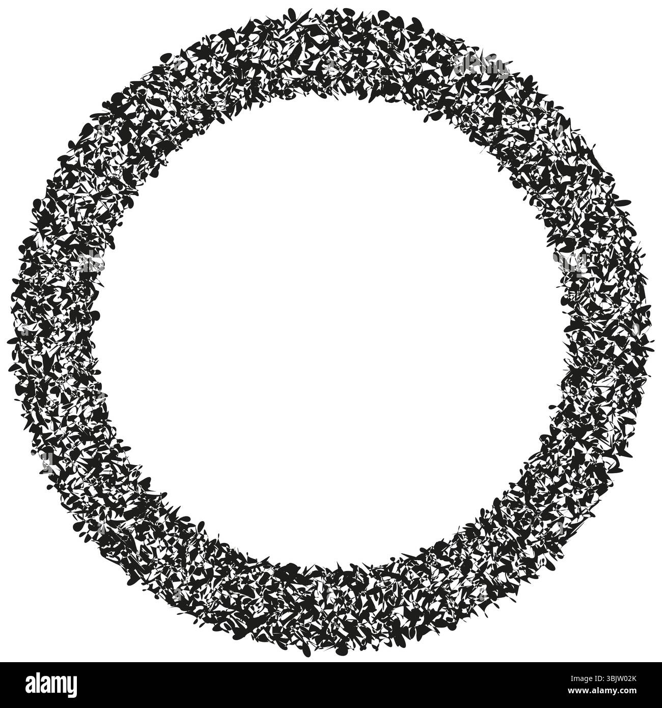 Dotted circle frame. Textured vector border. Geometric round shape. Grunge point pattern. Stock Vector