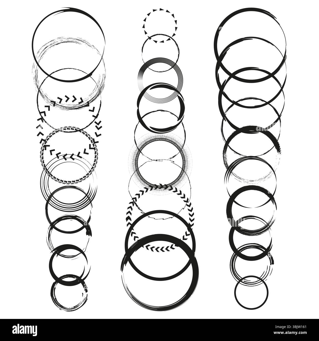 Stretch ring shapes. Loop spiral icon. Vector circular symbols ...