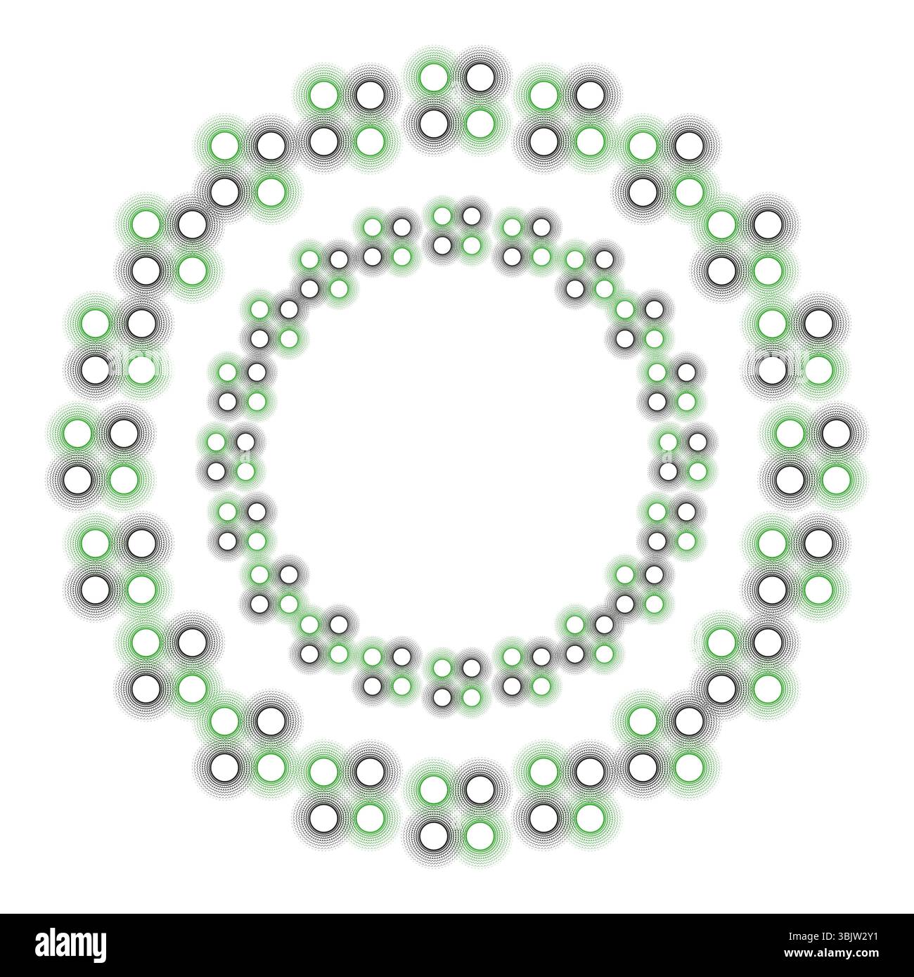 Circle ring ornament. Dotted rounded pattern. Light pastel vector. Repeating symmetrical shape. Stock Vector