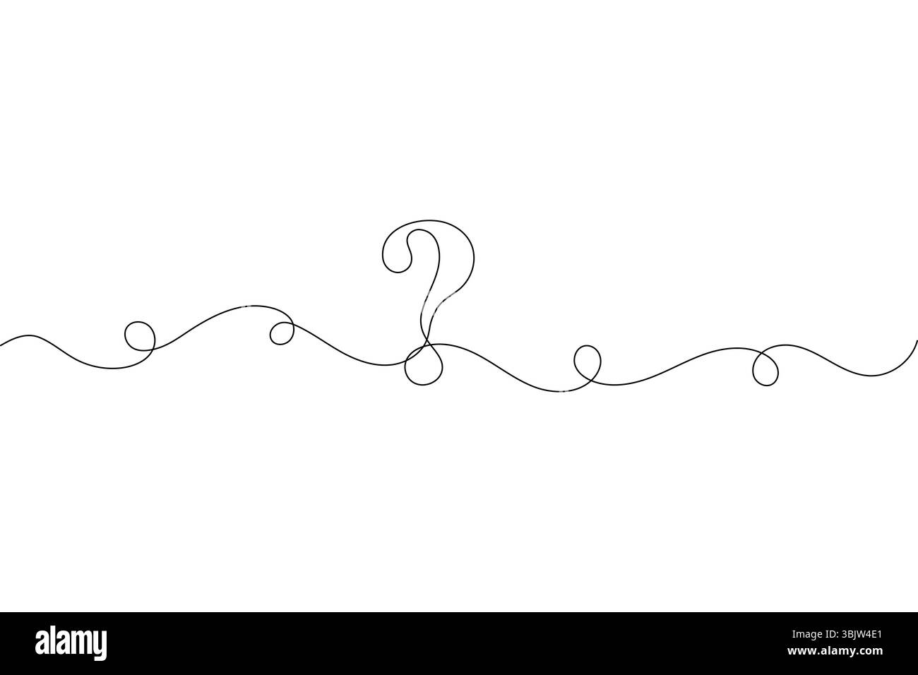 Question mark icon one line drawing outline vector illustration Stock ...