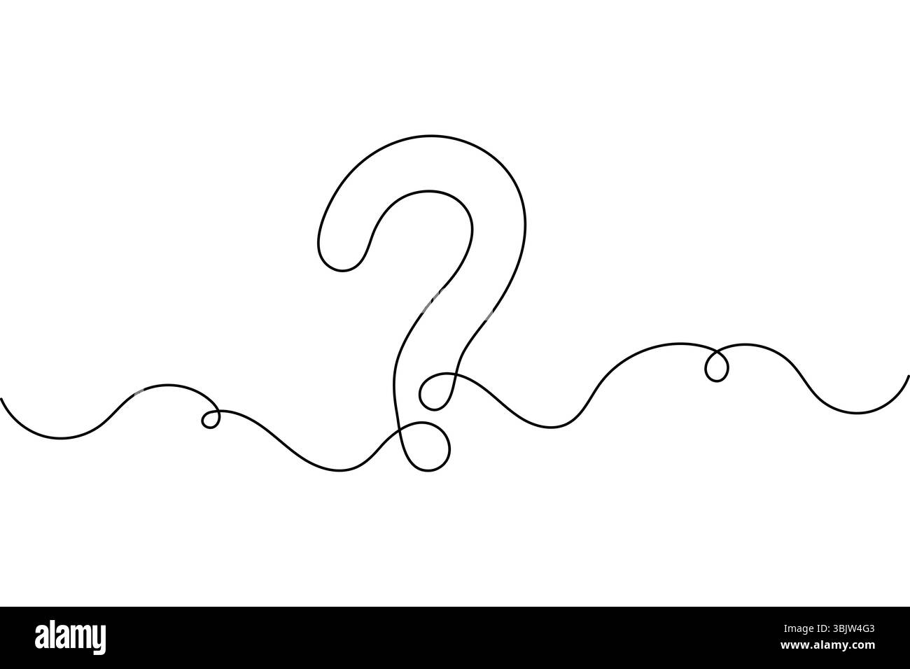 Question mark icon one line drawing outline vector illustration Stock ...