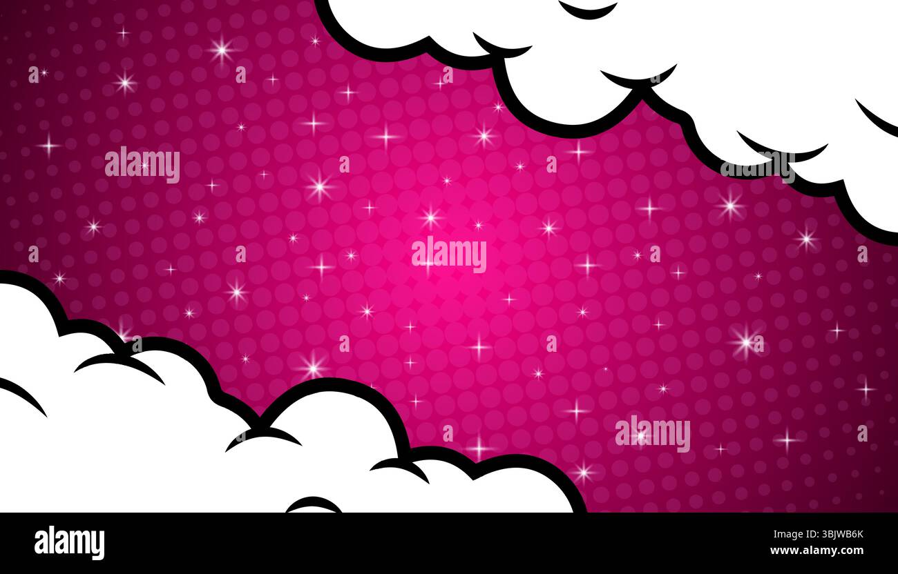 Flat comic style background copy space. Stock Vector