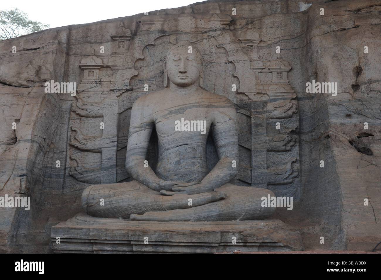 Buddha statue at ruins of the ancient Buddhist rock temple and ...