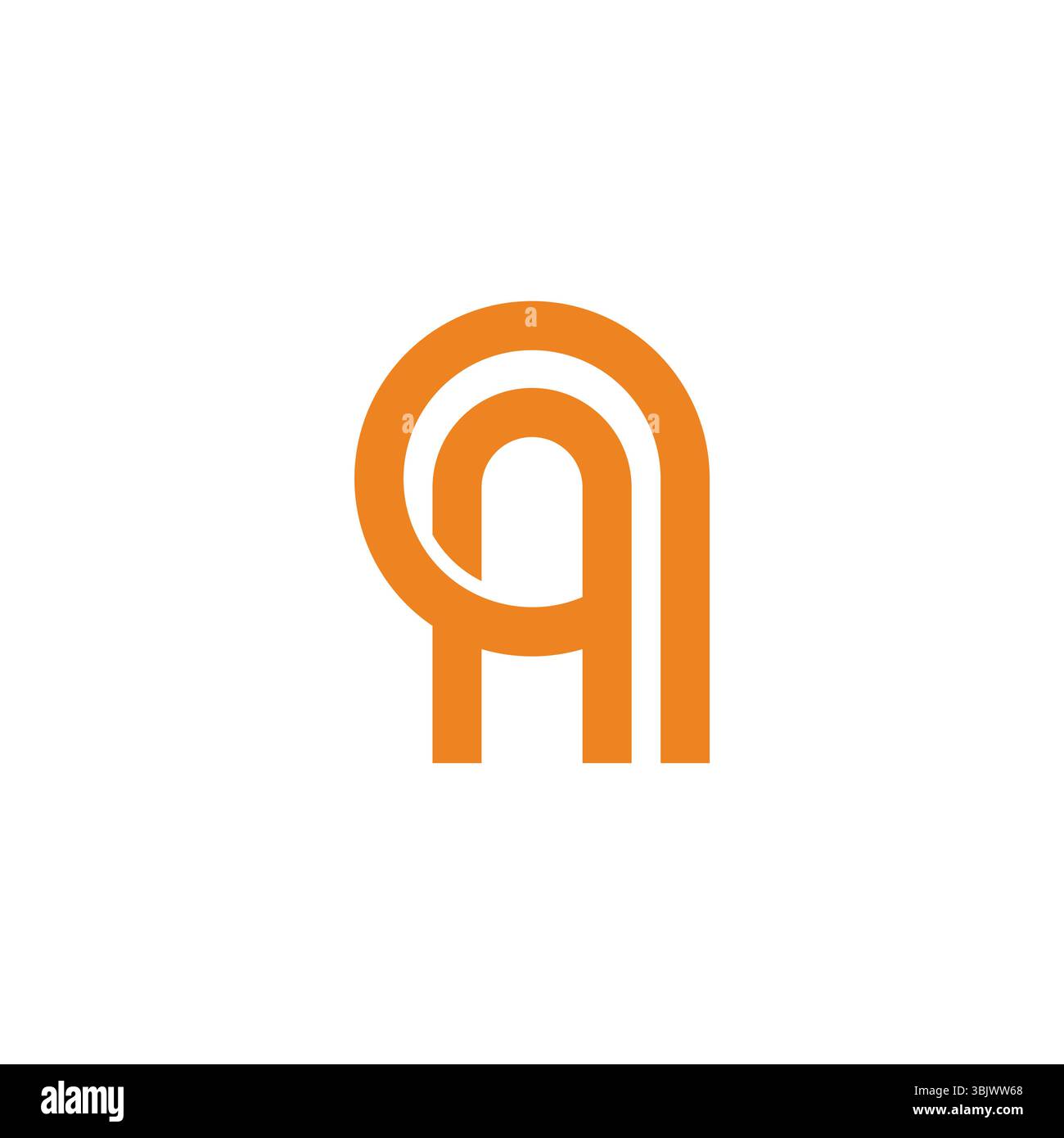 letters aq loop linked geometric overlap logo vector Stock Vector