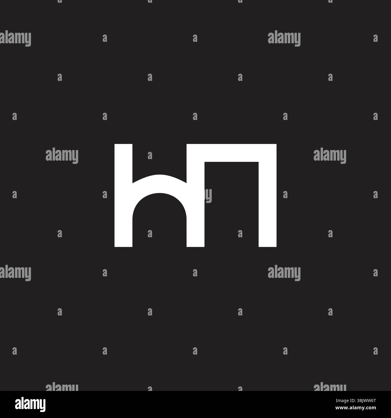 letters hn simple geometric line logo vector Stock Vector