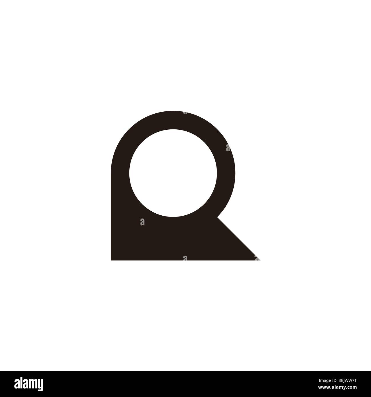 letter r ring simple geometric logo vector Stock Vector